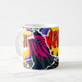 Mug Style de bande dessinée pop art motif sans couture (Devant gauche)