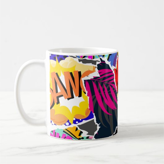 Mug Style de bande dessinée pop art motif sans couture (Gauche)