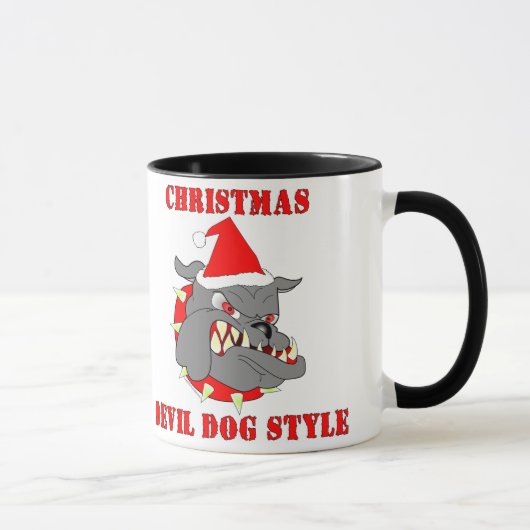 Mug Style de chien de diable de Noël de Marine Corps (Droite)