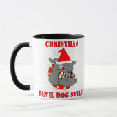 Mug Style de chien de diable de Noël de Marine Corps (Gauche)