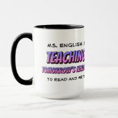 Mug Style de dessin amusant Personnalisé anglais ensei (Gauche)