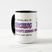 Mug Style de dessin amusant Personnalisé anglais ensei (Devant gauche)