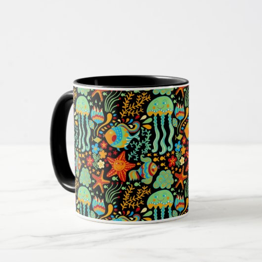 Mug Style de dessin animé Aquatic Life (Devant gauche)
