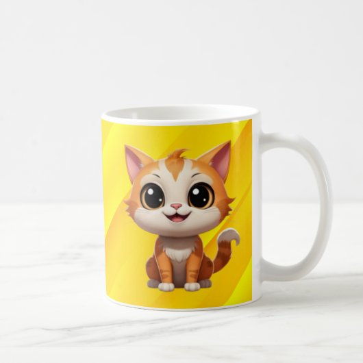 Mug Style de dessin animé de chat orange mignon - 8973 (Droite)
