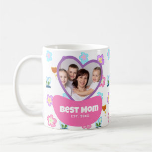 Mug Style de dessin pour enfants Photo Fête des mères
