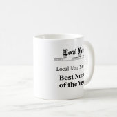 Mug Style de journal Meilleur homme infirmière cadeau  (Devant droit)