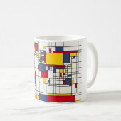 Mug Style de Mondrian d'abrégé sur carte du monde (Devant droit)