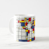 Mug Style de Mondrian d'abrégé sur carte du monde (Devant gauche)