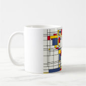 Mug Style de Mondrian d'abrégé sur carte du monde (Gauche)