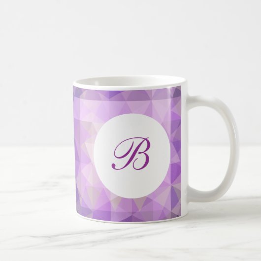 Mug Style de monogramme violet (Droite)