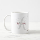 Mug Style de police manuscrit monogrammed blanc (Gauche)