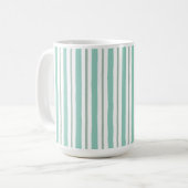Mug style de rayures de couleur vert sauge clair (Devant gauche)