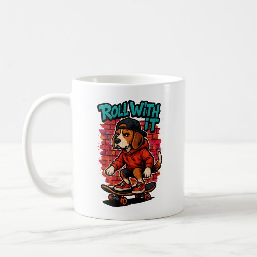 Mug Style de rue Beagle Skateboard Graffiti Art (Gauche)