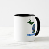 Mug Style de tatouage au contour du Michigan (Devant droit)