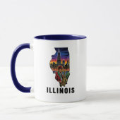 Mug Style de tatouage de l'Illinois Style Skyline Jazz (Gauche)