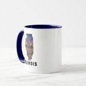 Mug Style de tatouage de l'Illinois Style Skyline Jazz (Devant gauche)