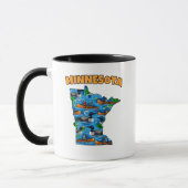 Mug Style de tatouage en contour du Minnesota (Gauche)