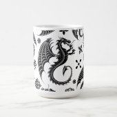 Mug Style de tatouage en forme de dragon noir (Centre)