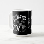 Mug Style de texte du monogramme et du nom de la lettr (Devant gauche)