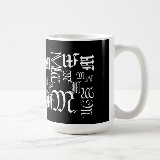 Mug Style de texte du monogramme et du nom de la lettr (Droite)