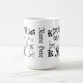 Mug Style de texte du monogramme et du nom de la lettr (Centre)