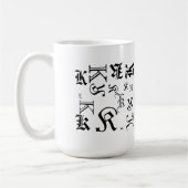 Mug Style de texte du monogramme et du nom de la lettr (Gauche)