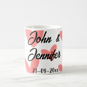 Mug style de texte minimal simple blanc mariage cœur r