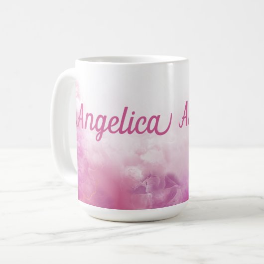 Mug Style : Design en marbre rose (Devant gauche)