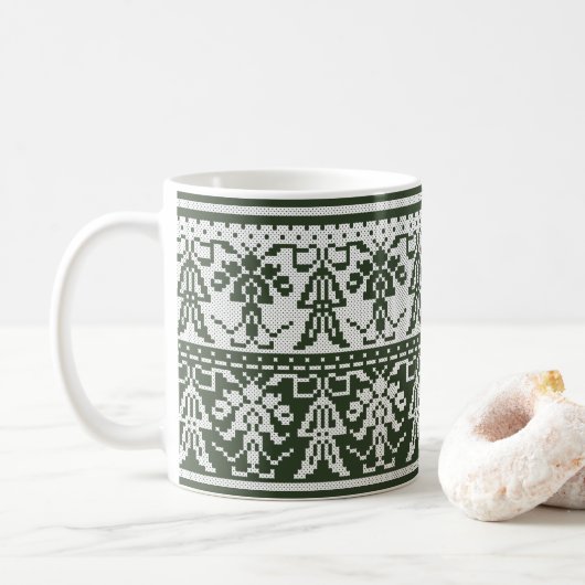 Mug Style d'origine motif de point de croix isolé blan (Avec donut)