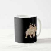Mug Style éléphant indien Elephant Rider Paisley (Devant droit)