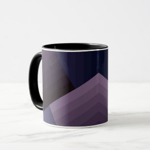 Mug Style géométrique rétro vintage lignes marine viol