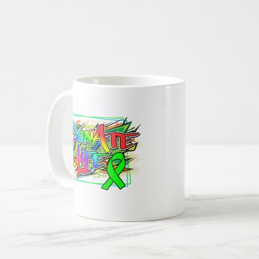 Mug Style Graffiti Sensibilisation aux dons d'organes (Devant gauche)
