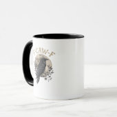 Mug Style graphique drôle de corbeau disant F Caw F (Devant gauche)