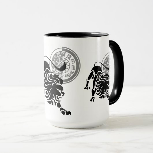 Mug Style grec Leo Lion Zodiac Graphique (Devant droit)