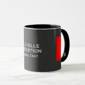 Mug Style gris rouge minimaliste moderne (Devant droit)