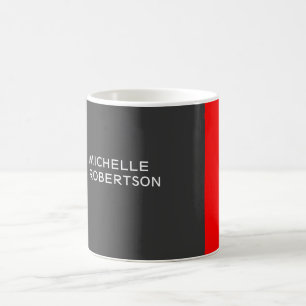 Mug Style gris rouge minimaliste moderne Ajouter un no