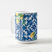 Mug style italien, méditerranéen, mosaïque, bleu, (Devant gauche)