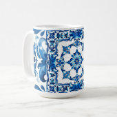Mug style italien, méditerranéen, mosaïque, bleu, (Devant gauche)