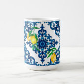 Mug style italien, mosaïque, bleu, citron, (Centre)