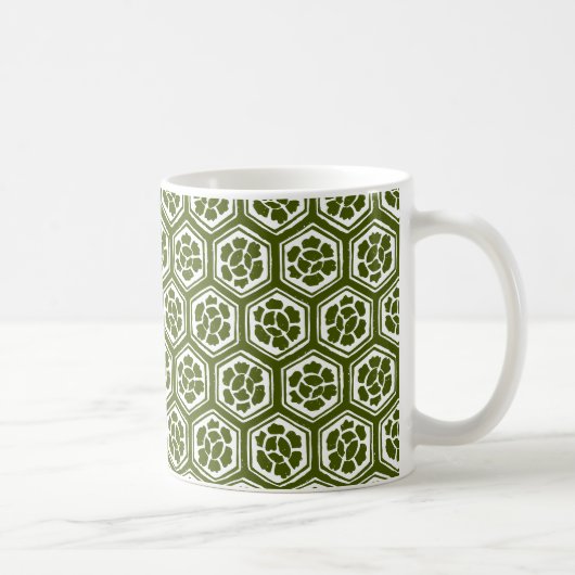 Mug Style Kabuki - Fleurs en vert (Droite)