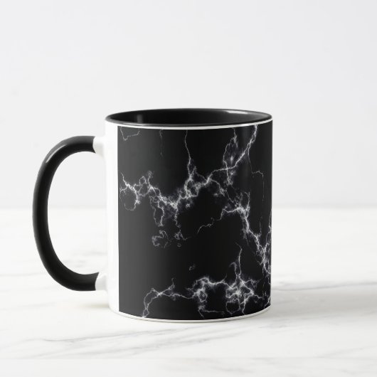 Mug Style marbre élégant4 - Noir et blanc (Gauche)