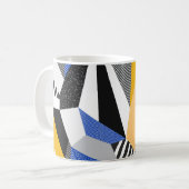 Mug Style Memphis : Collage géométrique créatif. (Devant gauche)