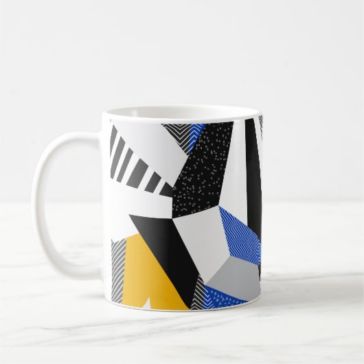 Mug Style Memphis : Collage géométrique créatif. (Gauche)