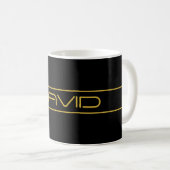 Mug Style moderne et modifiable Texte Or & Grilles (Devant droit)