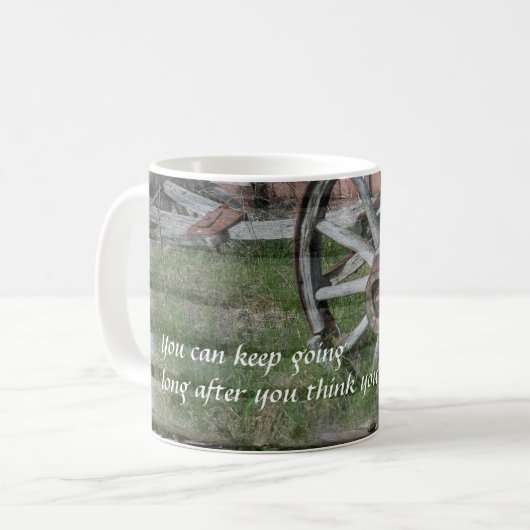 Mug Style occidental Rustique Wagon Roue Citation café (Devant gauche)