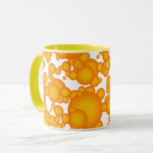 Mug style Oranger des années 70 cercles comme des bull