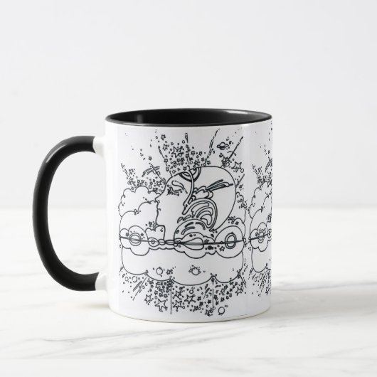 Mug Style Peter Max 60s dessin noir & blanc (Gauche)