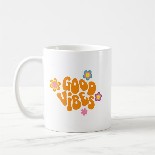 Mug Style Positif Simple Ravi Rétro Orange Bold (Gauche)