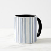 Mug style rayures bleu clair pastel (Devant droit)