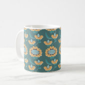 Mug style rétro abstrait fleuri sans couture motif. éc (Devant gauche)